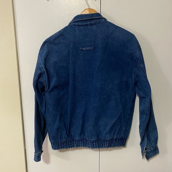 Vintage Blue Denim Jean Bomber Jacket - Picture 2 of 6